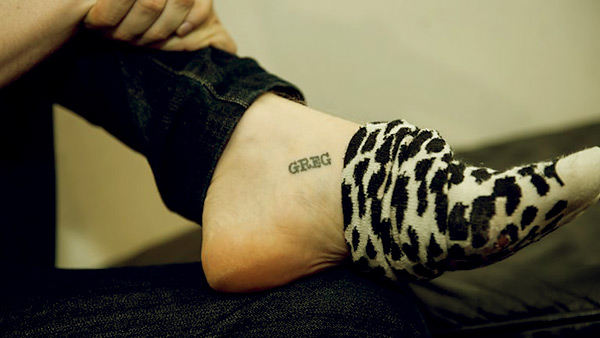 Image of Caption: He got a tattoo of Greg's name