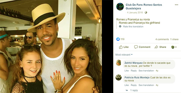 romeo santos y su novia francelys