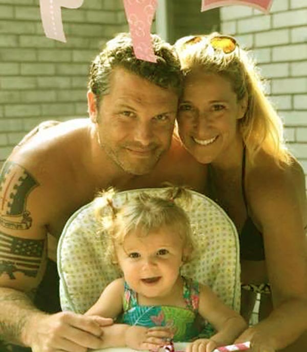 Image of Jennifer Rauchet with her husband Pete Hegseth and daughter Gwen